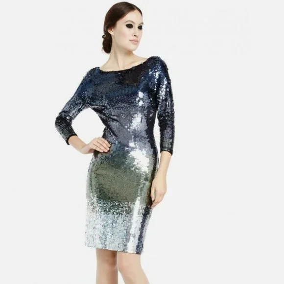alice olivia blue sequin dress Alice + Olivia | Dresses | Nwt Alice Olivia Blue Ramsey Sequin Dress